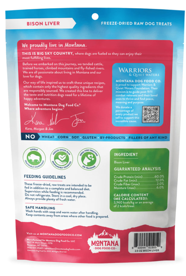 Montana Dog Bison Liver Treats