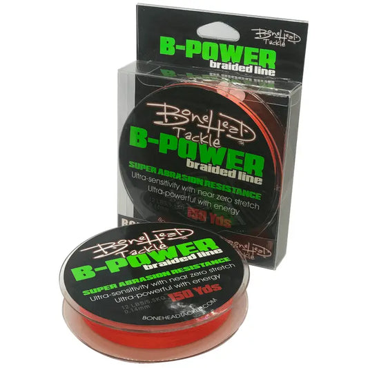 Bonehead Braided Fishing Line 4X 12lb - Orange, 150