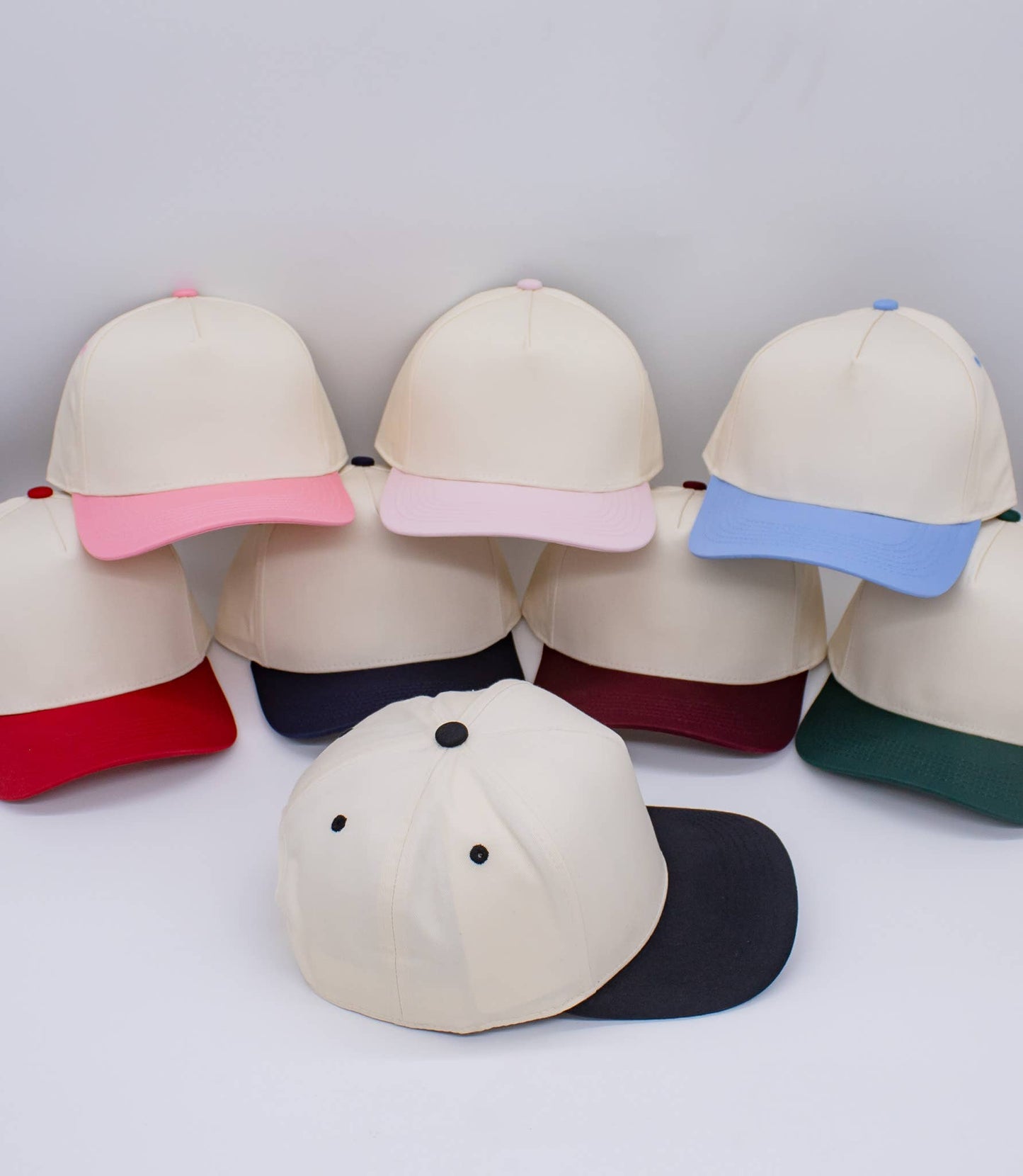Canvas Blank Trucker Hat Two-Tone Snapback 5 Panel Cream Tan