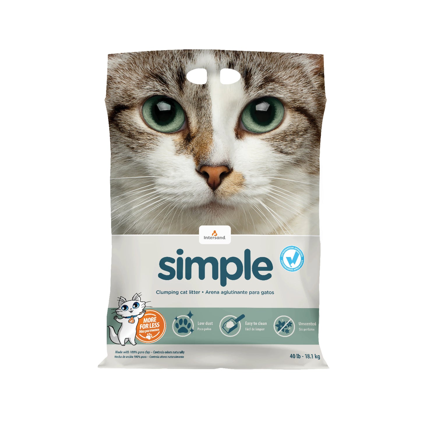 Simple Unscented Cat Litter 40lbs.