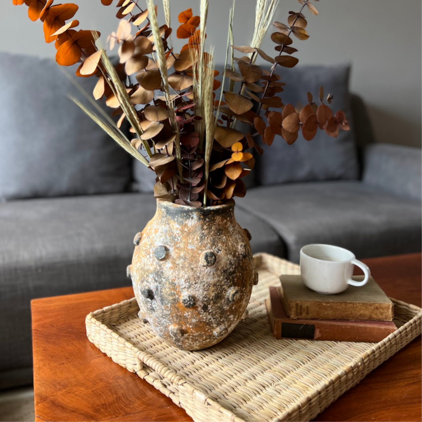 Clay Mars Beaded Vase