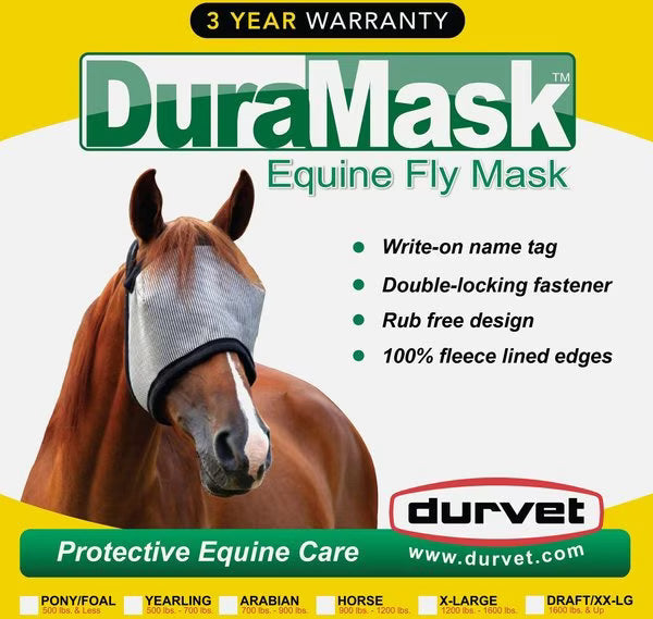 DuraMask Equine Fly Mask (Pony/Foal100lbs-500lbs.)