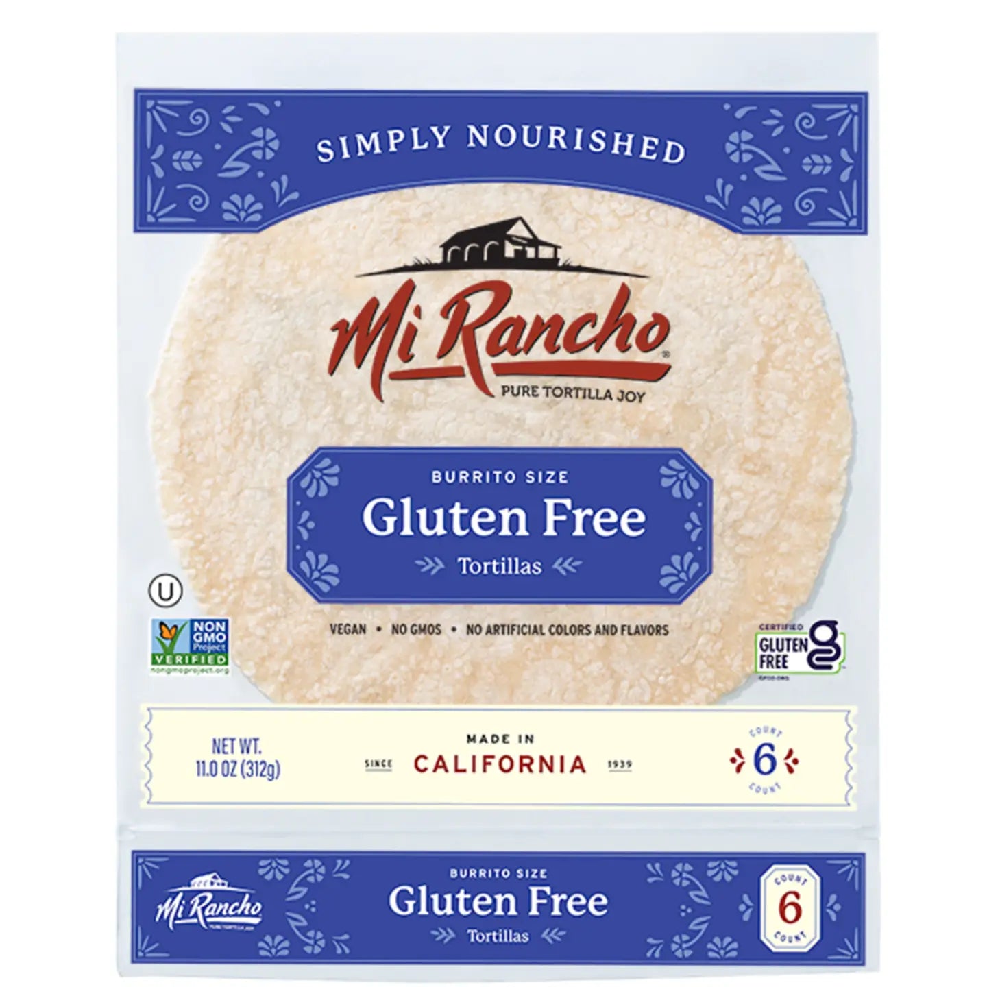 Mi Rancho Gluten Free Burrito Tortilla 6pk