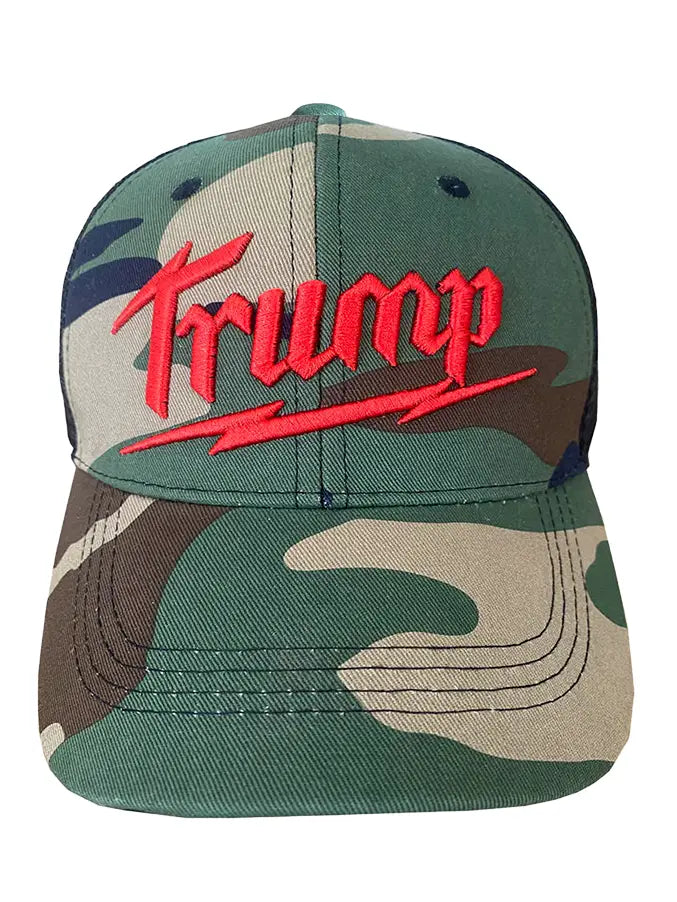 Trump Lightning Bolt - Camo Trucker Hat