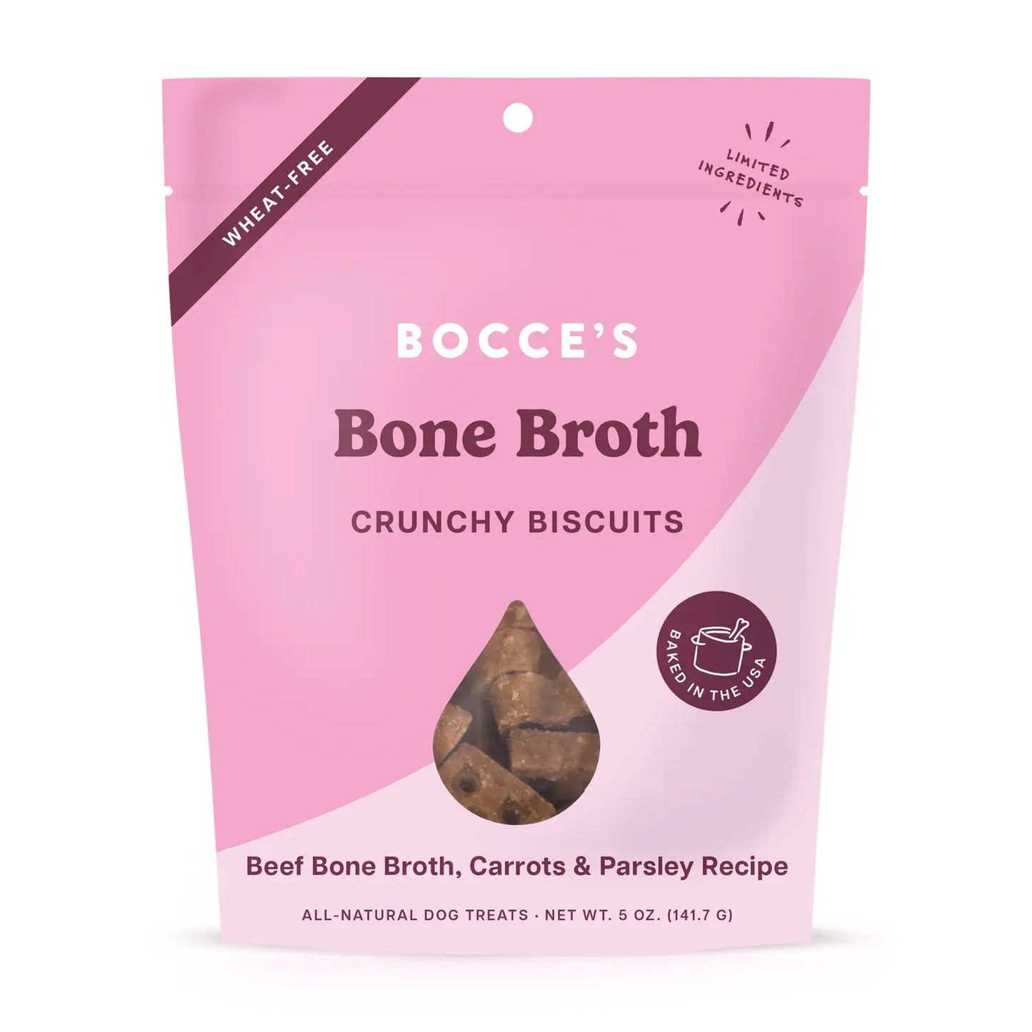 Bocce's Bakery Bone Broth 5oz Biscuits Dog Treats