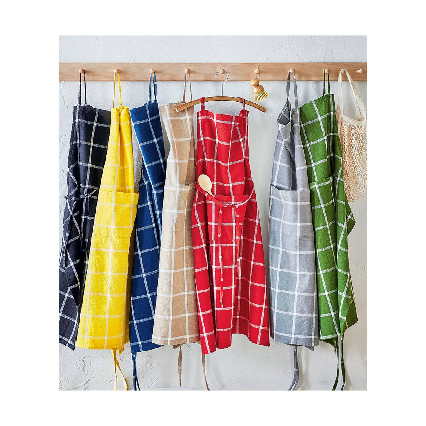 Classic Check Slub Apron - Yellow
