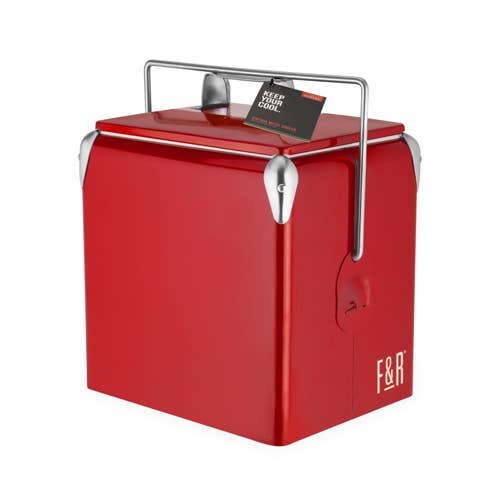 Red Vintage Metal Cooler by Foster & Rye