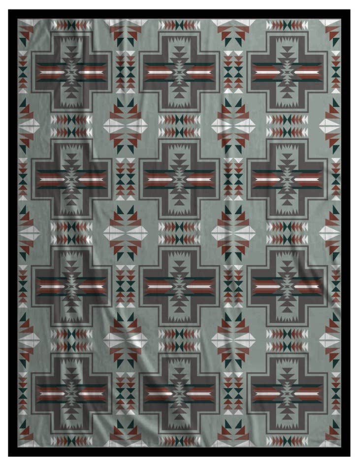 Full Size 2 Ply Plush Santa Fe Design