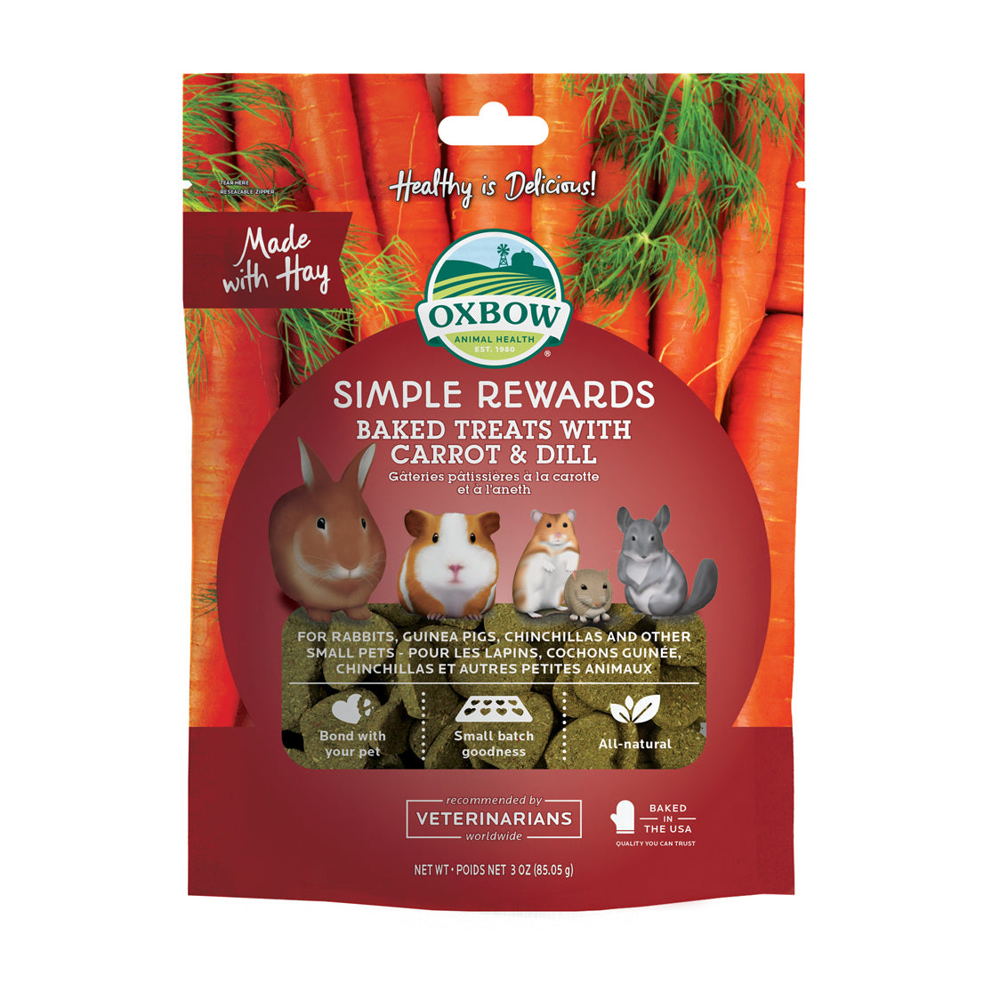 Simple Rewards Baked Treats with Carrot & Dill Oxbow 2oz