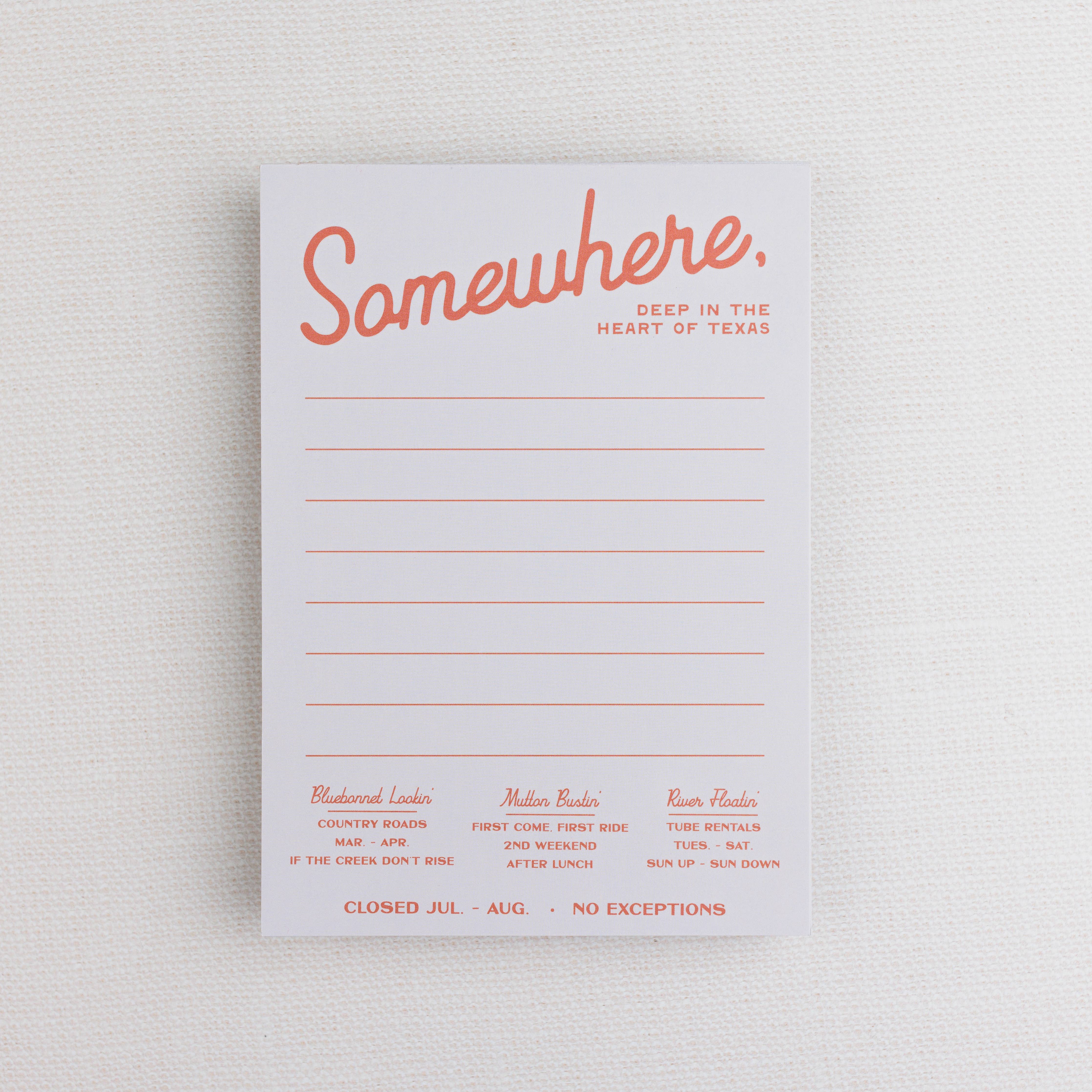Somewhere, Texas Notepad – New Waverly Feed, Farm & Firearms