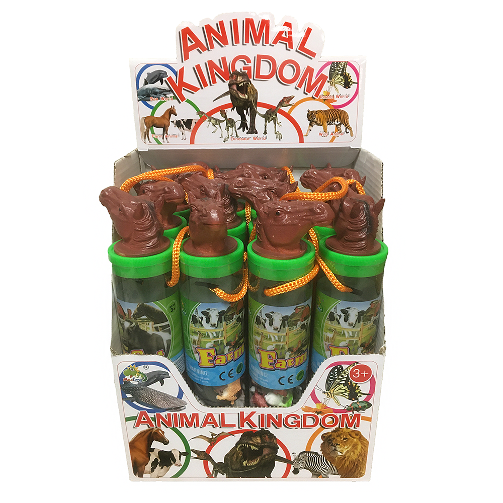 Farm Animals 2" Figurines Tube, Display Set of 12 Tubes