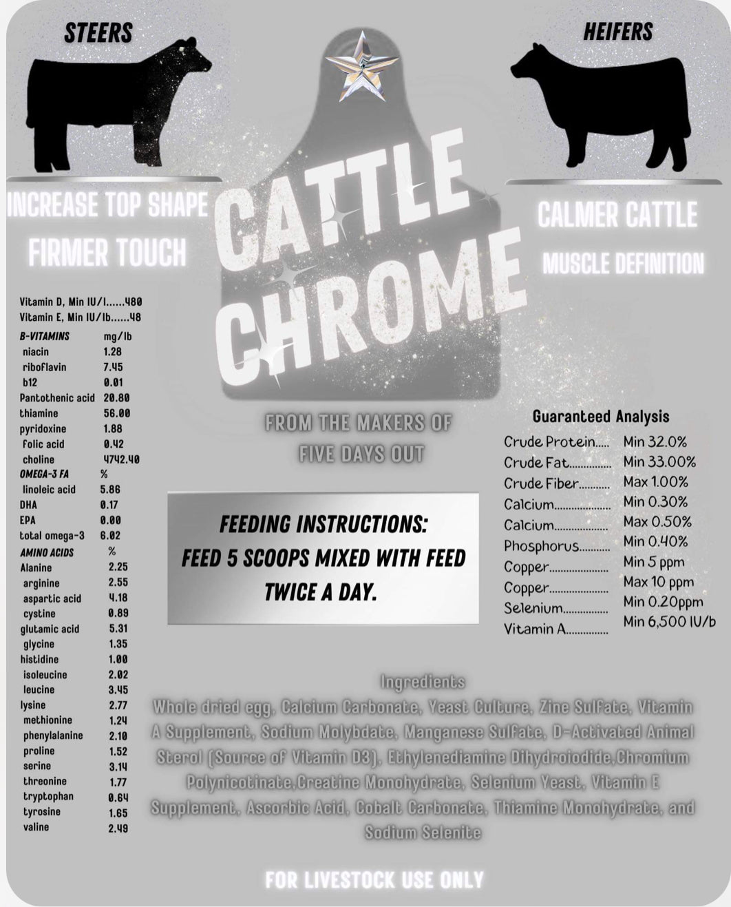 Cattle Chrome Individual Pk.￼￼