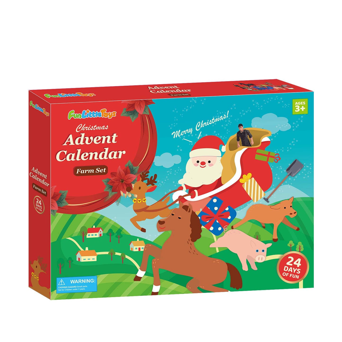 30 Pcs Advent Calendar Christmas Realistic Farm Toys