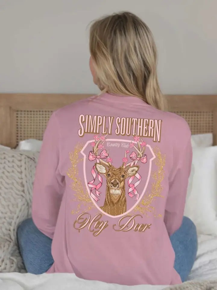 Simply Southern Deer-Suede Pink LS