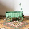 Planter Green Metal Wagon Planter Decor