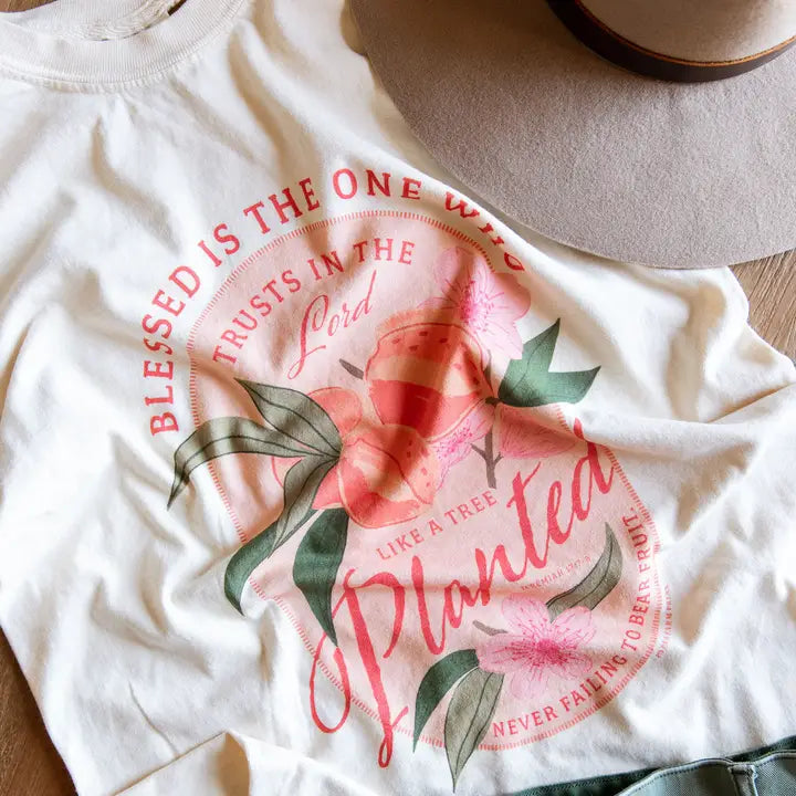 Peach Faith Tee - Ivory