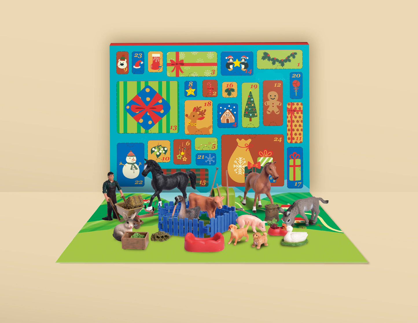 30 Pcs Advent Calendar Christmas Realistic Farm Toys