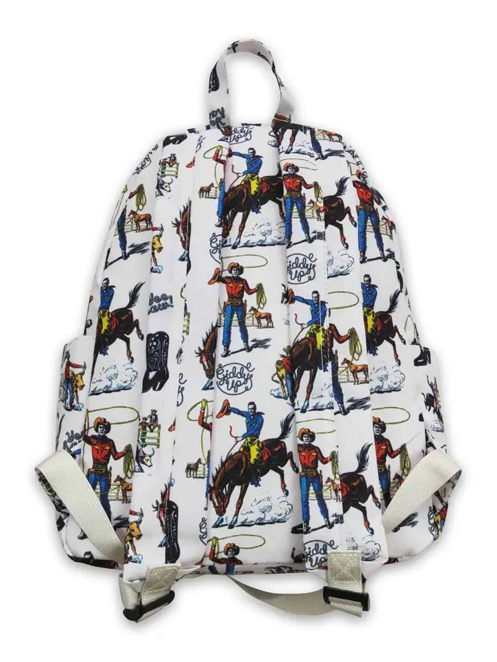 Boots Horse Rodeo Western Kids Backpack