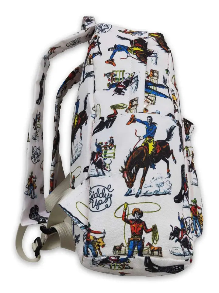 Boots Horse Rodeo Western Kids Backpack