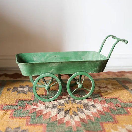 Planter Cart Green Metal Planter Decor