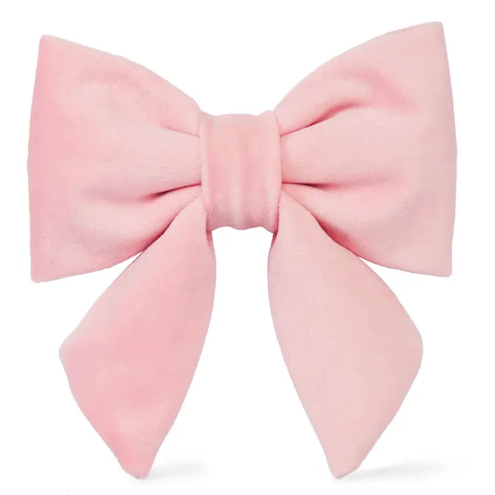 Blush Pink Velvet Lady Dog Bow