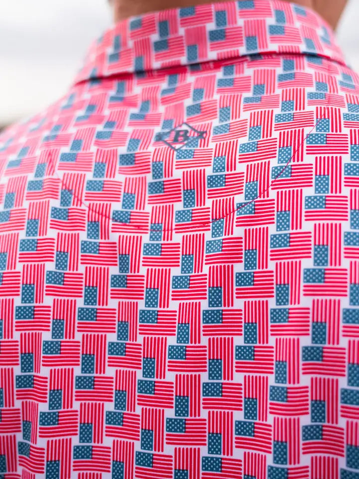 Performance Polo - American Flag Print