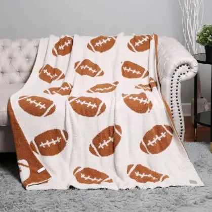 Football Print Cozy Throw Blanket.