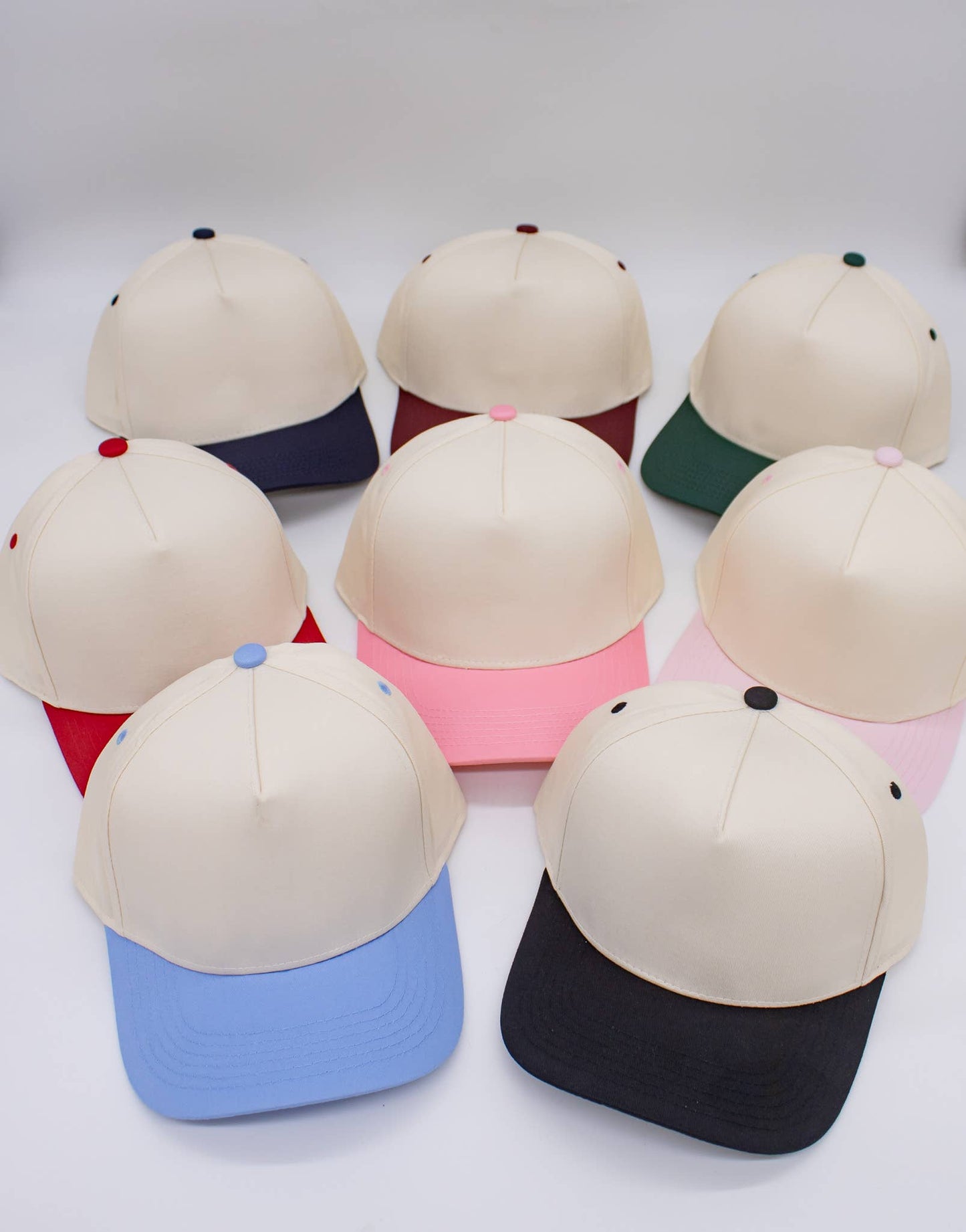 Canvas Blank Trucker Hat Two-Tone Snapback 5 Panel Cream Tan