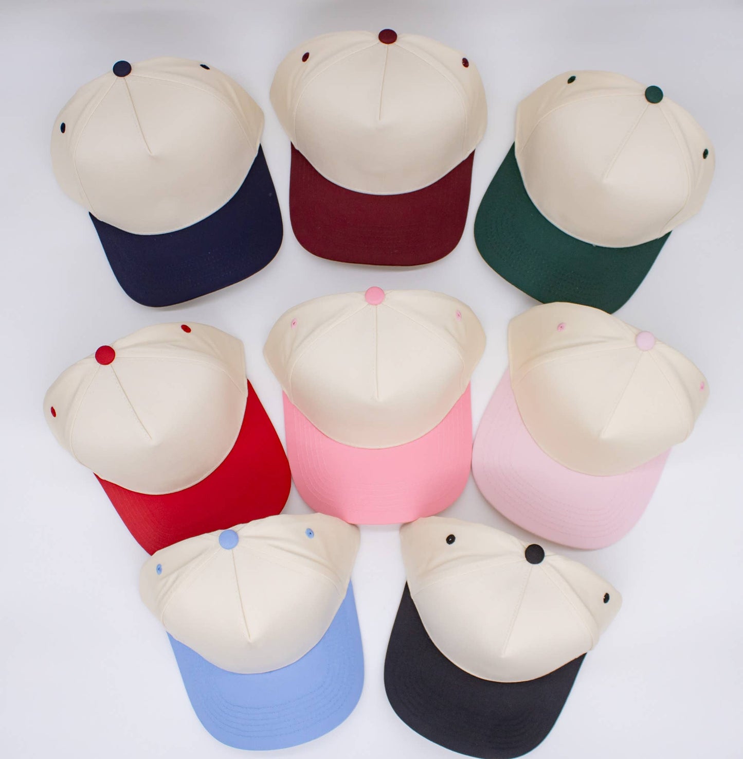 Canvas Blank Trucker Hat Two-Tone Snapback 5 Panel Cream Tan
