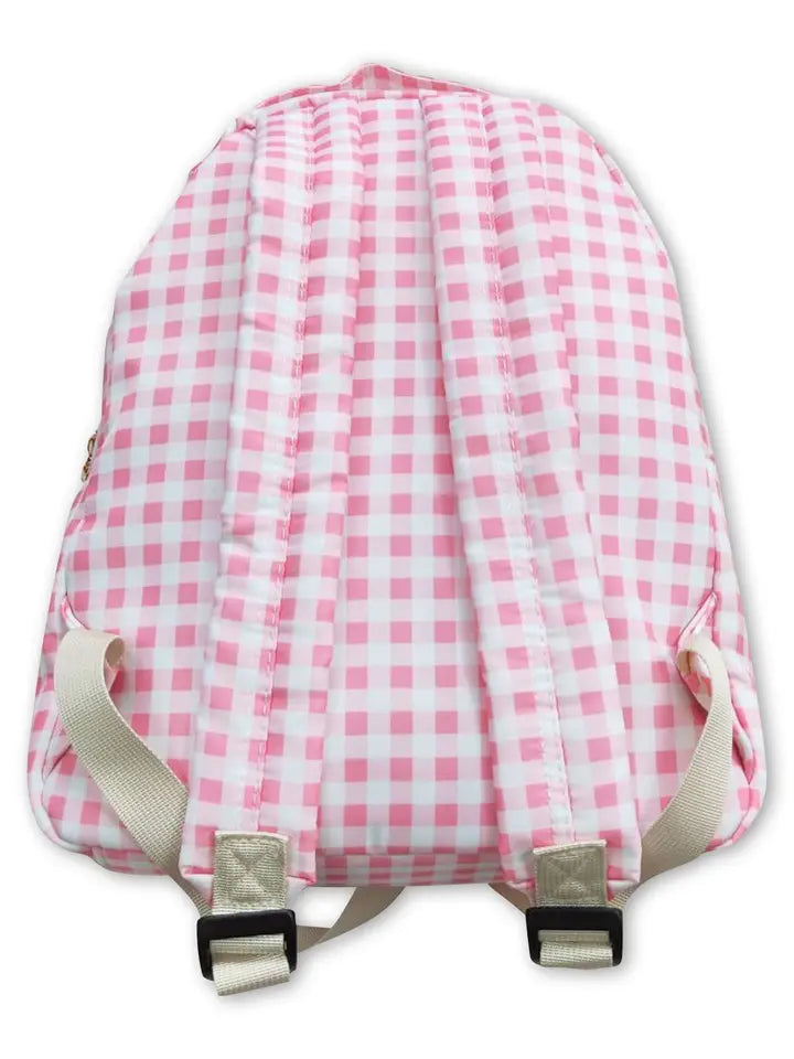 Pink Plaid Kids Girls Back To School Backpack