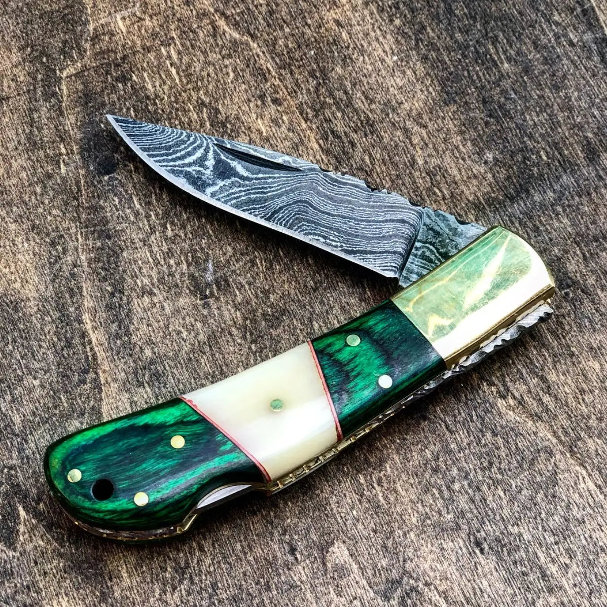 Damascus Folder Pocket Knife- Vg 51