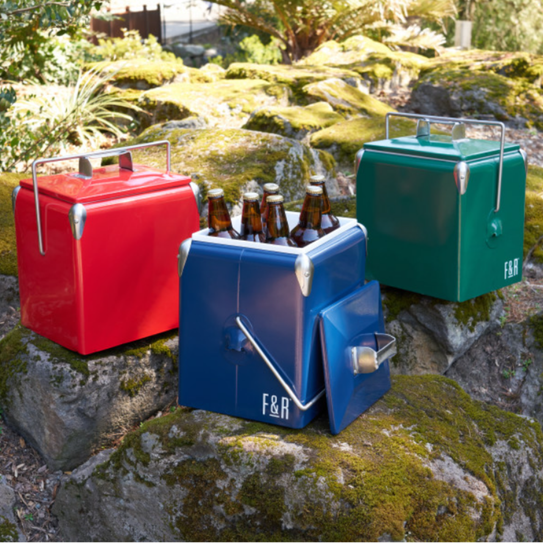 Vintage Metal Cooler in Green
