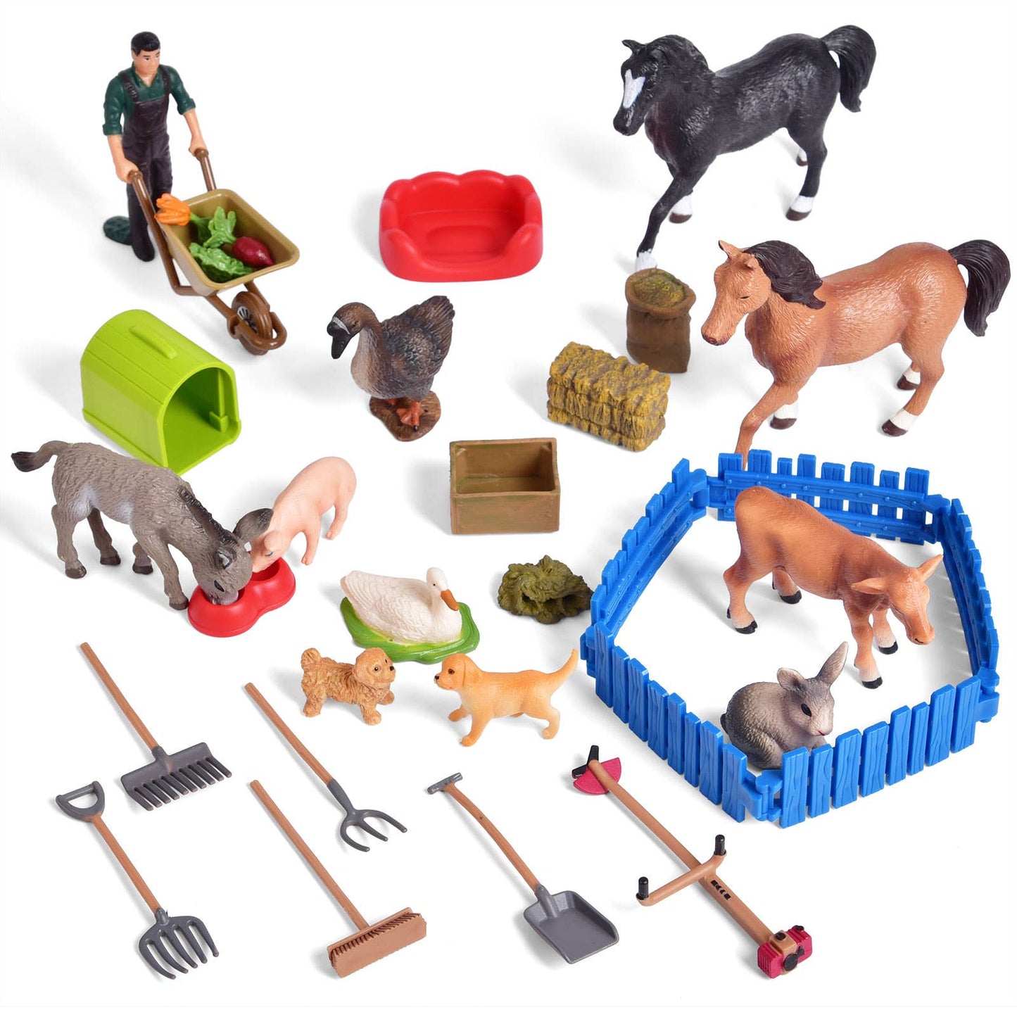 30 Pcs Advent Calendar Christmas Realistic Farm Toys