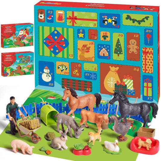 30 Pcs Advent Calendar Christmas Realistic Farm Toys