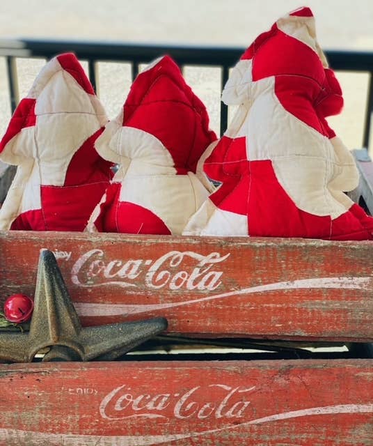 Fabric Christmas tree made from upcycled quilts