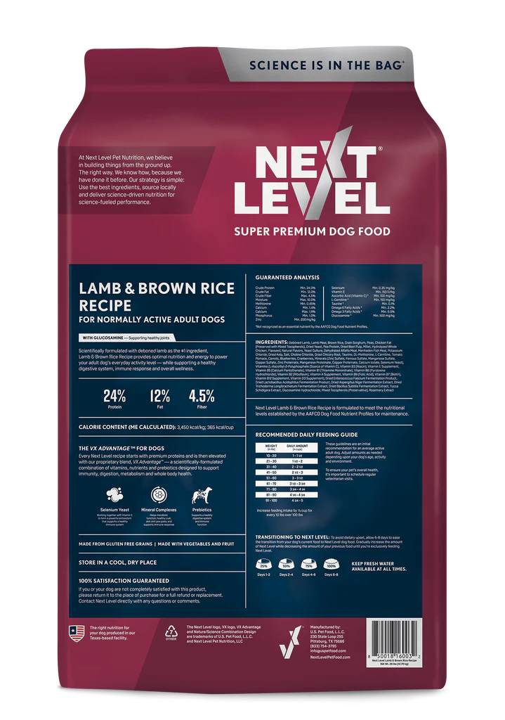 Next Level Lamb & Brown Rice 28lbs