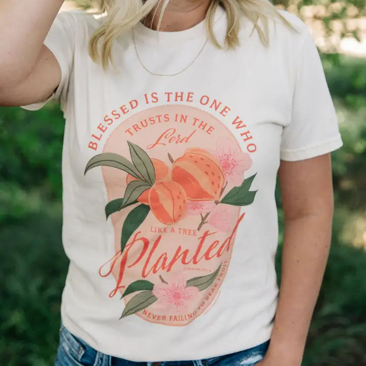 Peach Faith Tee - Ivory