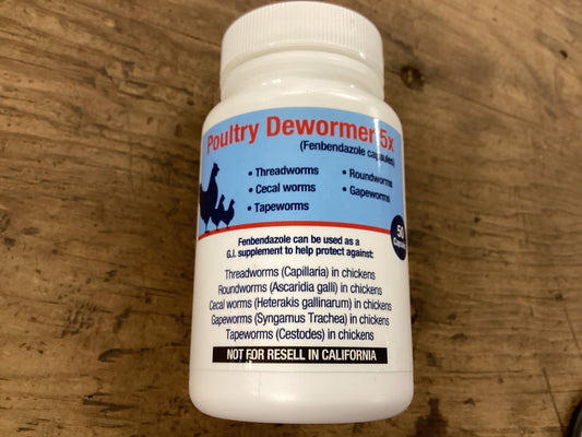 Poultry Dewormer 5X  50caps.