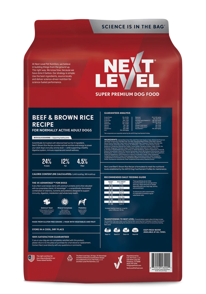Next Level Beef & Brown Rice 28lbs