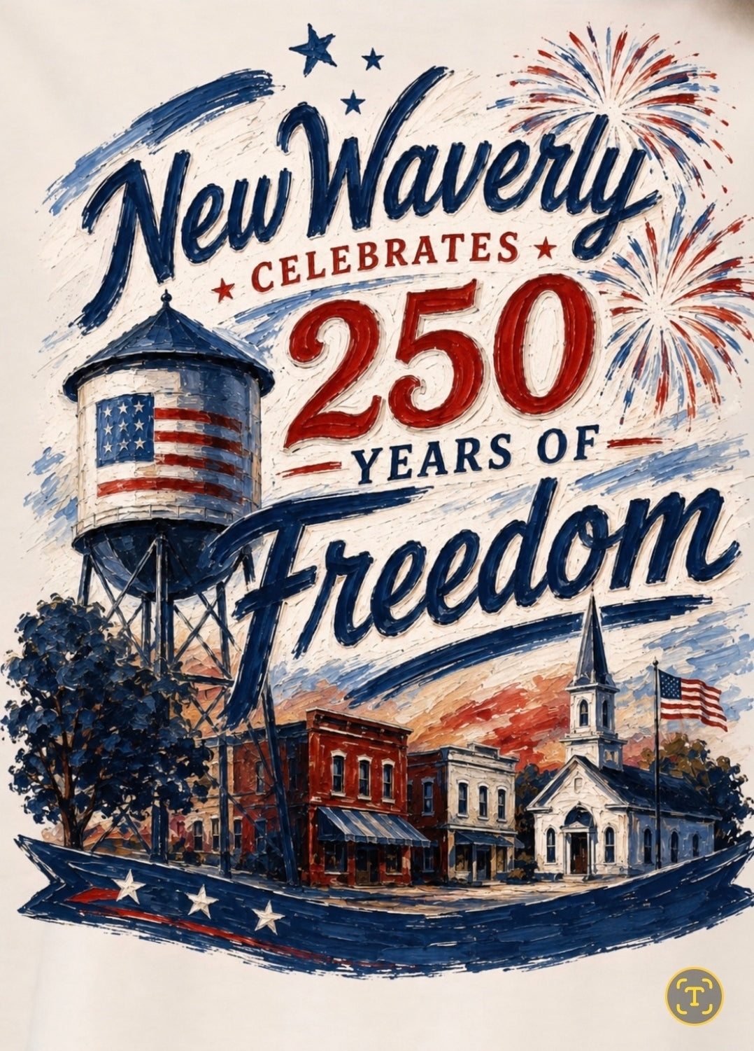 4 of July New Waverly T- Shirt