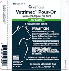 Vetrimec(Ivermectin)Pour-On Cattle Wormer 1 Liter