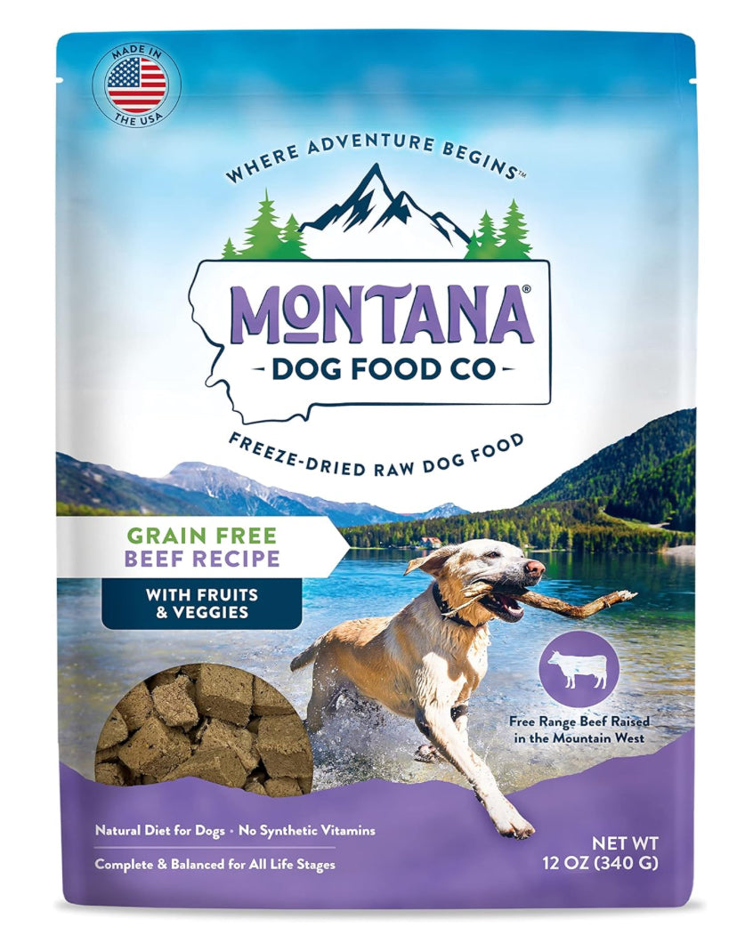 Montana Freeze Dried Dog Food Grain Free Beef Flavor