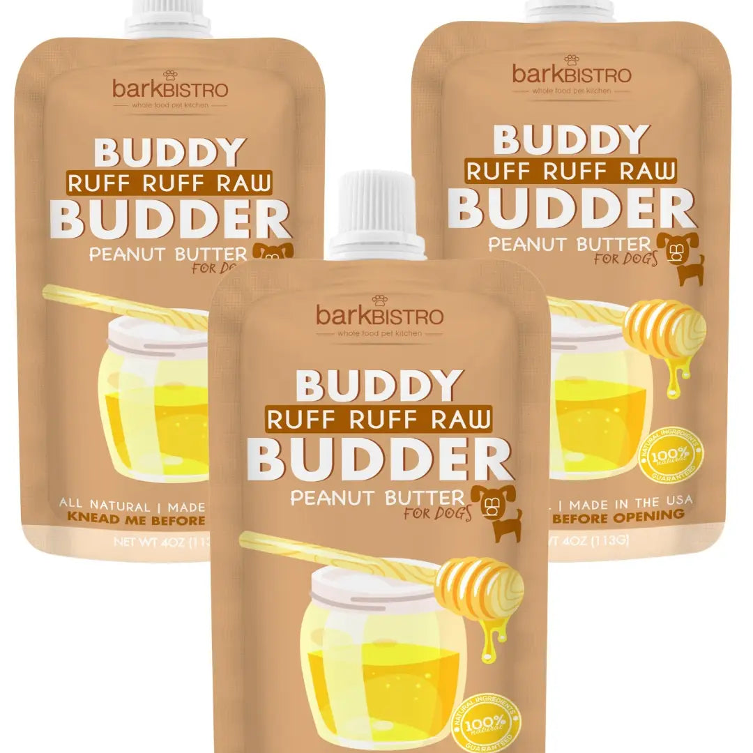 Dog Peanut Butter - 4oz Squeeze Packs Ruff Ruff Raw Budder