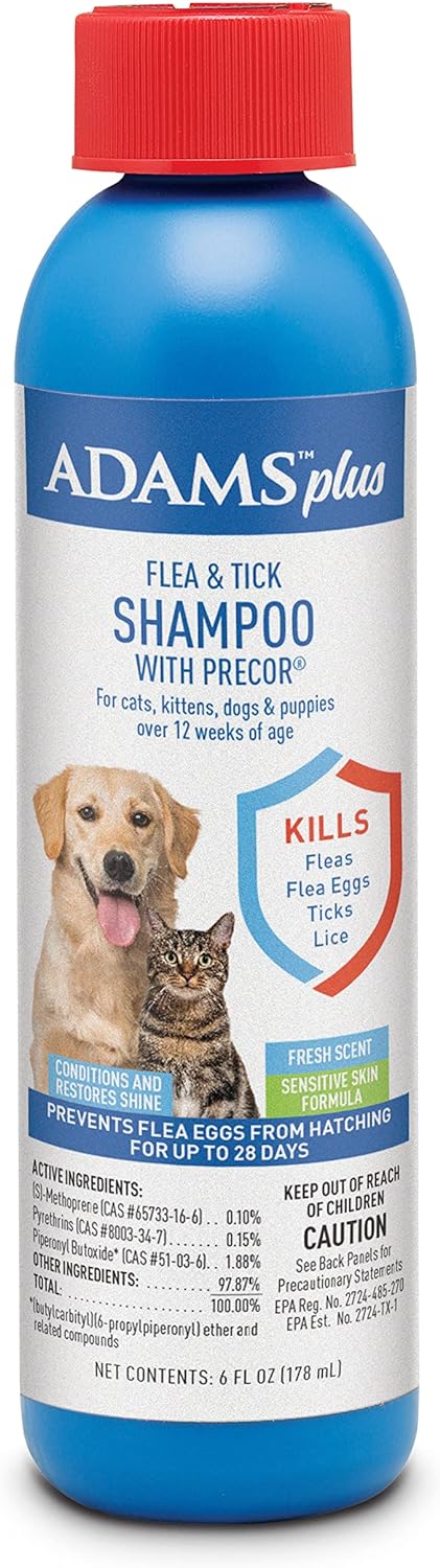 Flea and Tick Shampoo 12oz Adams plus