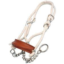 Rope Chain Halter W/Leather Large