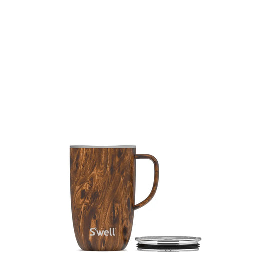 Stainless Steel Teakwood 16oz Tumbler Mug with Handle