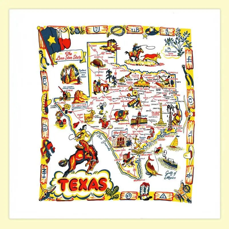 Texas Map Kitchen Towel