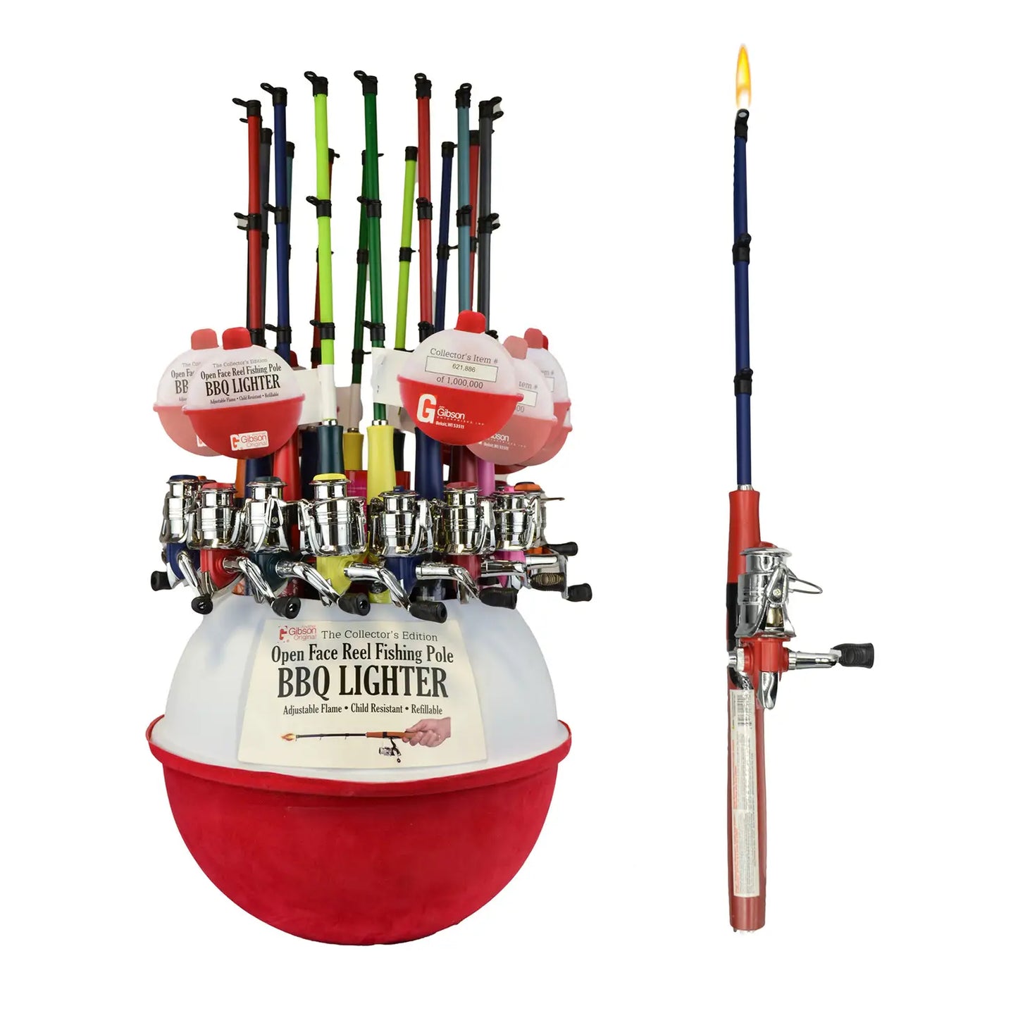 Open Face Fishing Pole Bbq Lighter-Multicolor