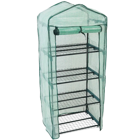 Portable 4-Tier Mini Greenhouse For Outdoors - Green