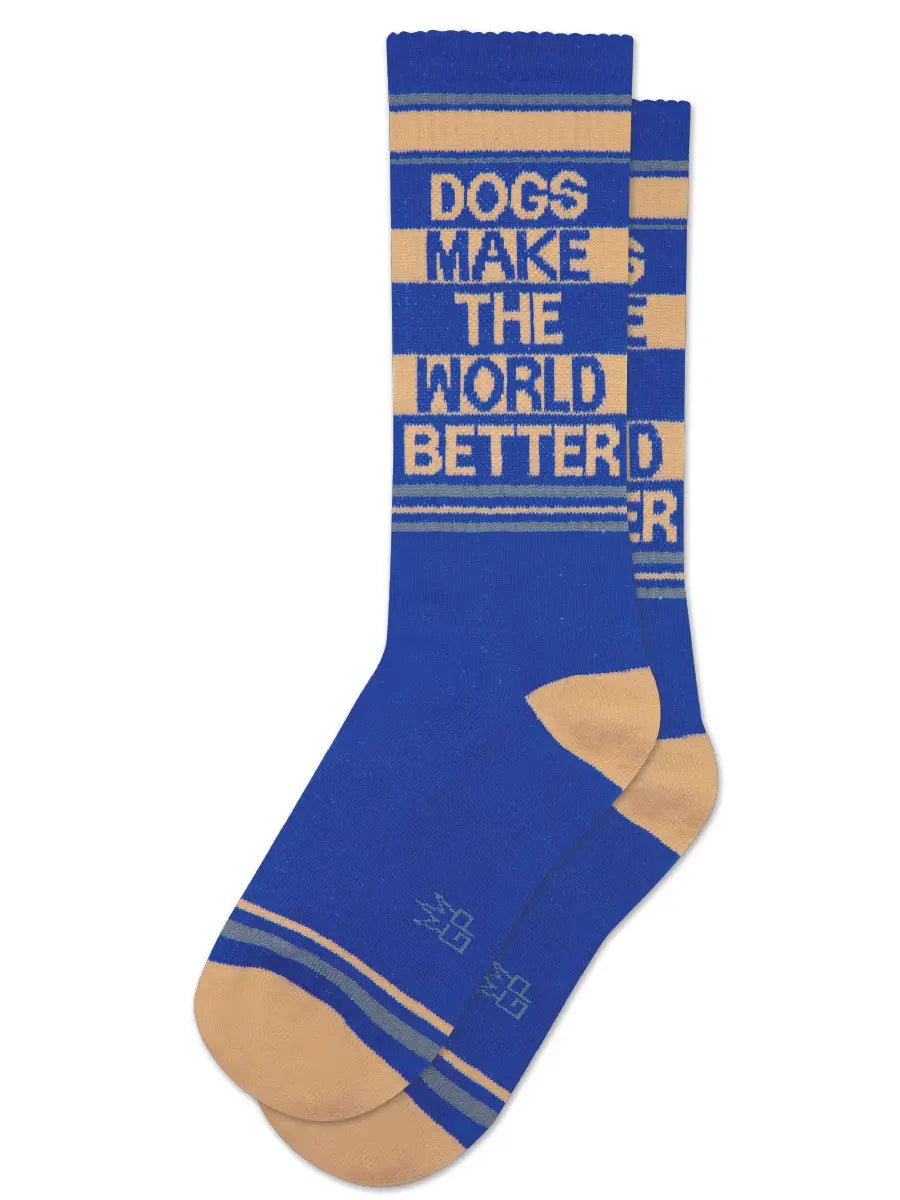 Dogs Make the World Better Gym Crew Socks